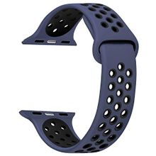 Microsonic Apple Watch Series 5 40 mm Rainbow Band Lacivert Siyah Uyumlu Kordon