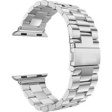 Microsonic Apple Watch Series 5 Uyumlu 40 mm Metal Stainless Steel Gümüş Kordon