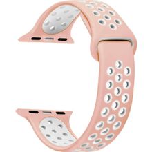 Microsonic Apple Watch Series 6 40 mm Pembe Beyaz Rainbow Sport Band Kordon
