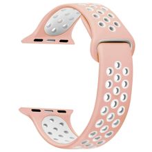 Microsonic Apple Watch Series 6 40 mm Rainbow Band Pembe Beyaz Uyumlu Kordon