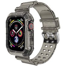 Microsonic Apple Watch Series 6 40 mm Transparent Clear Band Siyah Kordon