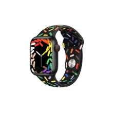 Microsonic Apple Watch Series 6 40 mm V2 Pride Edition Siyah Silikon Kordon