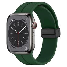 Microsonic Apple Watch Series 6 44 mm Koyu Yeşil Ribbon Line Kordon