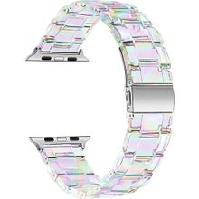 Microsonic Apple Watch Series 7 41 mm Stainless Transparent Clear Çok Renkli Kordon