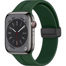 Microsonic Apple Watch Series 7 45 mm Koyu Yeşil Ribbon Line Kordon