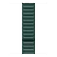 Microsonic Apple Watch Series 8 41 mm için Leather Link Band Koyu Yeşil Kordon