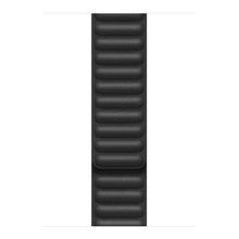 Microsonic Apple Watch Series 8 41 mm için Leather Link Band Siyah Kordon