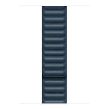 Microsonic Apple Watch Series 8 45 mm için Leather Link Band Lacivert Kordon