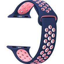 Microsonic Apple Watch Series 8 45 mm Rainbow Sport Band Lacivert Pembe Kordon