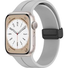 Microsonic Apple Watch Series 9 45 mm Ribbon Line Gri Kordon