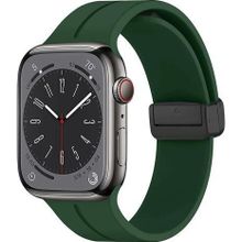 Microsonic Apple Watch Series 9 45 mm Ribbon Line Koyu Yeşil Kordon