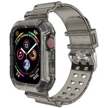 Microsonic Apple Watch Series 9 Transparent Clear Band Siyah 41 mm Kordon