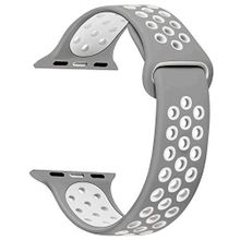 Microsonic Apple Watch Ultra için Rainbow Sport Kayış Gri Beyaz Kordon