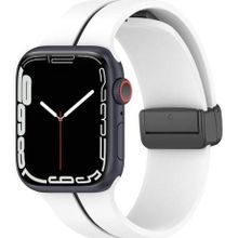 Microsonic Apple Watch Ultra Ribbon Line Beyaz Siyah Kordon