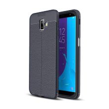 Microsonic CS110-LTHR-SFT-GLX-J6P-LCV Samsung Galaxy J6 Plus Deri Dokulu Lacivert Silikon Kılıf