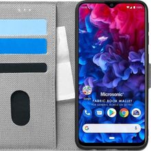 Microsonic General Mobile GM 20 Pro Fabric Book Wallet Gri Cep Telefon Kılıfı