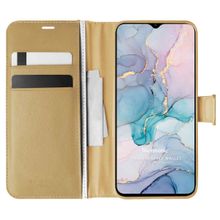 Microsonic General Mobile GM 22 Delux Leather Wallet Gold Cep Telefon Kılıfı