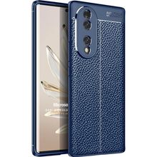 Microsonic Honor 70 Deri Dokulu Silikon Lacivert Cep Telefon Kılıfı
