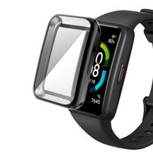 Microsonic Huawei Band 7 Kılıf 360 Full Round Soft Silicone Siyah Kordon