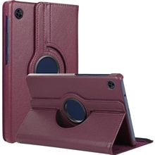 Microsonic Huawei MatePad T8 8 360 Rotating Stand Deri Mor Tablet Kılıfı