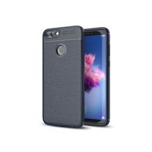 Microsonic Huawei P Smart Deri Dokulu Silikon Lacivert Kılıf