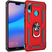 Microsonic Huawei P20 Lite Military Ring Holder Kırmızı Kılıf