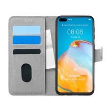 Microsonic Huawei P40 Fabric Book Wallet Gri Cep Telefonu Kılıfı
