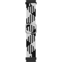Microsonic Huawei Watch GT 3 Pro 46 mm Titanyum Braided Loop Band Siyah Beyaz Kordon