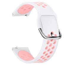 Microsonic Huawei Watch GT Active Rainbow Sport Band için Beyaz Açık Pembe Kordon