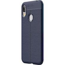 Microsonic Huawei Y6 2019 Deri Dokulu Lacivert Silikon Kılıf