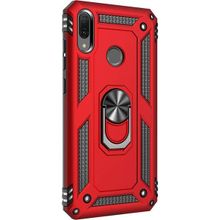 Microsonic Huawei Y7 2019 Military Ring Holder Kırmızı Kılıf
