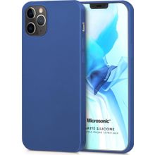 Microsonic Matte Silicone Apple iPhone 12 Pro Max Lacivert Cep Telefon Kılıfı