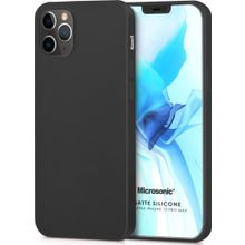 Microsonic Matte Silicone Apple iPhone 12 Pro Max Siyah Cep Telefon Kılıfı