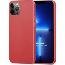 Microsonic Matte Silicone Apple iPhone 13 Pro Max Kırmızı Cep Telefon Kılıfı