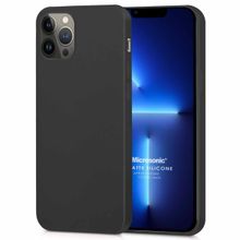 Microsonic Matte Silicone Apple iPhone 13 Pro Max Siyah Cep Telefon Kılıfı