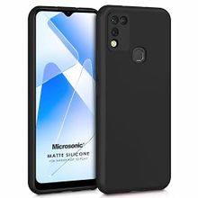 Microsonic Matte Silicone Infinix Hot 11 Play Siyah Cep Telefonu Kılıfı