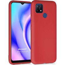 Microsonic Matte Silicone Oppo A15 Kırmızı Cep Telefonu Kılıfı