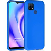 Microsonic Matte Silicone Oppo A15 Mavi Cep Telefonu Kılıfı