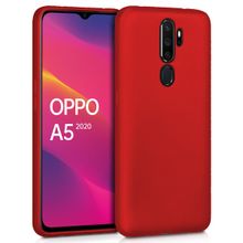 Microsonic Matte Silicone Oppo A5 2020 Kırmızı Cep Telefonu Kılıfı