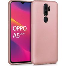 Microsonic Matte Silicone Oppo A5 2020 Rose Gold Cep Telefonu Kılıfı