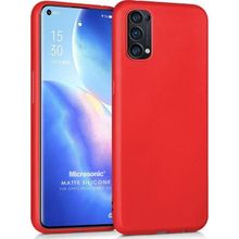 Microsonic Matte Silicone Oppo Reno 5 Pro 5G Kırmızı Cep Telefonu Kılıfı