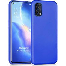 Microsonic Matte Silicone Oppo Reno 5 Pro 5G Mavi Cep Telefonu Kılıfı