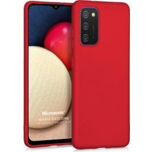 Microsonic Matte Silicone Samsung Galaxy A02S Kırmızı Kılıf