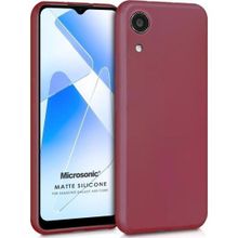Microsonic Matte Silicone Samsung Galaxy A03 Core Mor Cep Telefonu Kılıfı