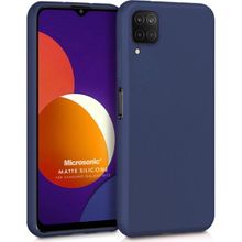 Microsonic Matte Silicone Samsung Galaxy M12 Lacivert Cep Telefonu Kılıfı