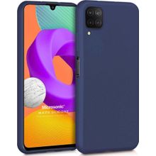 Microsonic Matte Silicone Samsung Galaxy M22 Lacivert Cep Telefonu Kılıfı