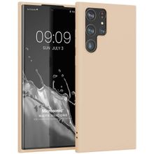 Microsonic Matte Silicone Samsung Galaxy S22 Ultra Gold Cep Telefonu Kılıfı