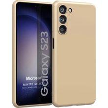 Microsonic Matte Silicone Samsung Galaxy S23 Gold Cep Telefonu Kılıfı