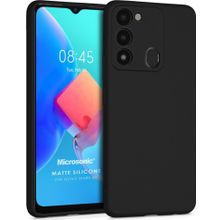 Microsonic Matte Silicone Tecno Spark 8C Siyah Kılıf