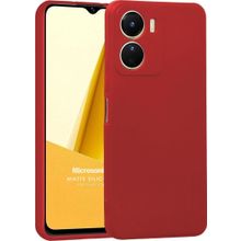 Microsonic Matte Silicone Vivo Y16 Kırmızı Cep Telefonu Kılıfı